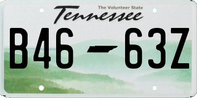 TN license plate B4663Z