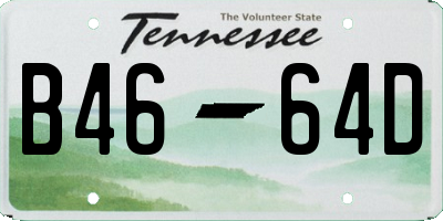 TN license plate B4664D