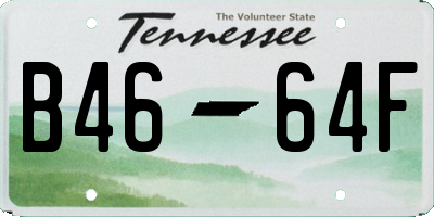 TN license plate B4664F