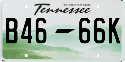 TN license plate B4666K