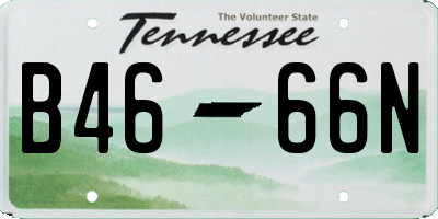 TN license plate B4666N