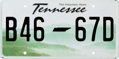 TN license plate B4667D