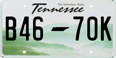 TN license plate B4670K