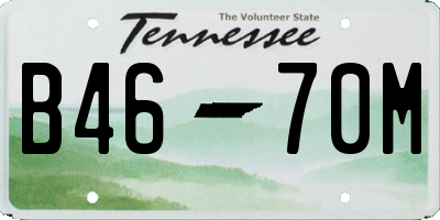 TN license plate B4670M