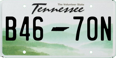TN license plate B4670N