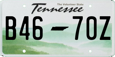 TN license plate B4670Z