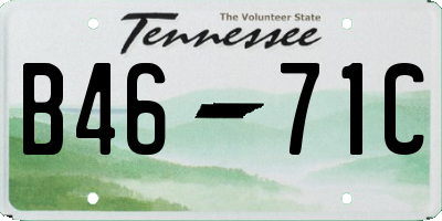 TN license plate B4671C