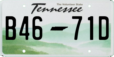 TN license plate B4671D