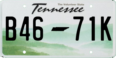 TN license plate B4671K