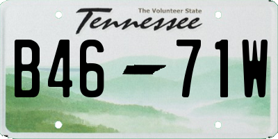 TN license plate B4671W