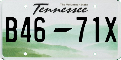 TN license plate B4671X