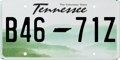 TN license plate B4671Z
