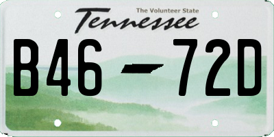TN license plate B4672D