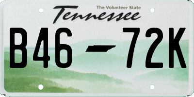 TN license plate B4672K