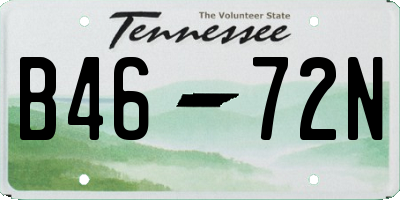 TN license plate B4672N