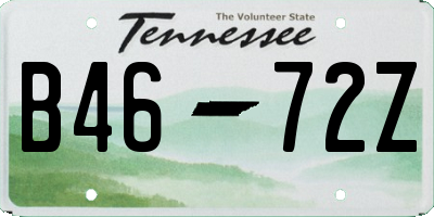 TN license plate B4672Z