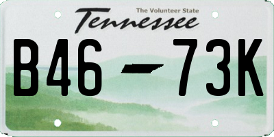TN license plate B4673K