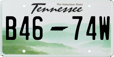 TN license plate B4674W