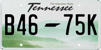 TN license plate B4675K