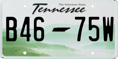 TN license plate B4675W