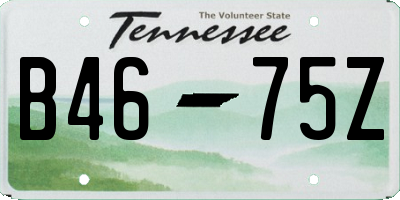 TN license plate B4675Z