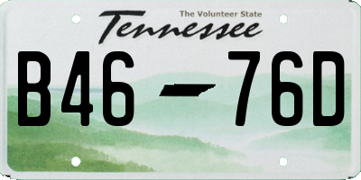 TN license plate B4676D