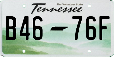 TN license plate B4676F