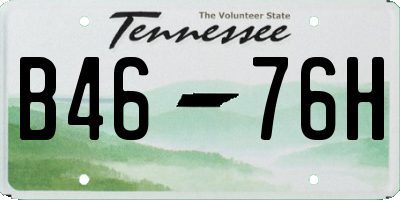 TN license plate B4676H