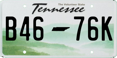 TN license plate B4676K