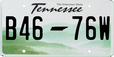 TN license plate B4676W