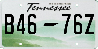 TN license plate B4676Z