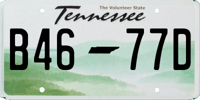 TN license plate B4677D