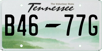 TN license plate B4677G