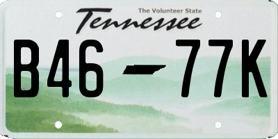 TN license plate B4677K
