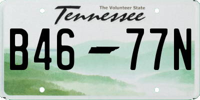 TN license plate B4677N