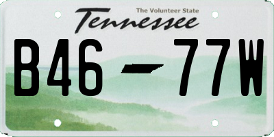 TN license plate B4677W
