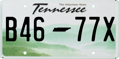 TN license plate B4677X