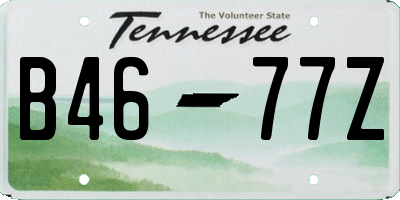 TN license plate B4677Z