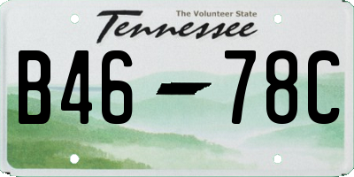 TN license plate B4678C