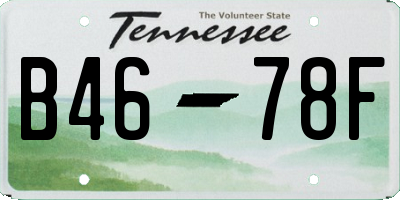 TN license plate B4678F