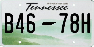 TN license plate B4678H