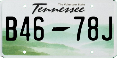 TN license plate B4678J