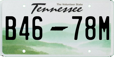 TN license plate B4678M