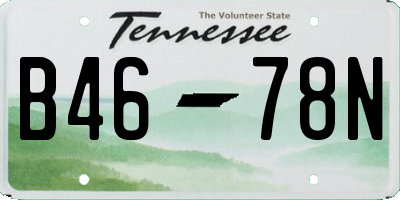 TN license plate B4678N