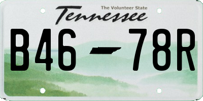 TN license plate B4678R