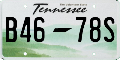 TN license plate B4678S