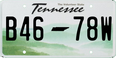 TN license plate B4678W