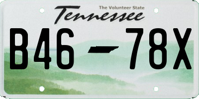 TN license plate B4678X