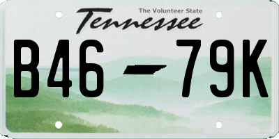TN license plate B4679K