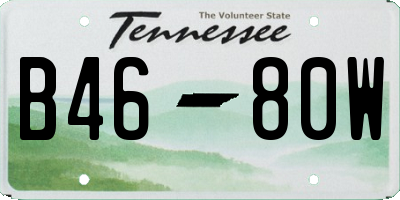 TN license plate B4680W